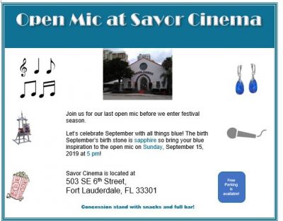 Open Mic at Savor Cinema