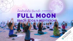 Full Moonrise Sunset Beach Yoga and Meditation
