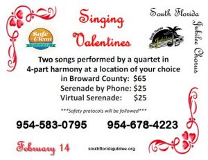 Singing Valentines Delivered by a Barbershop Quartet from South Florida Jubilee Chorus