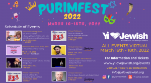 YI Love Jewish presents the International Virtual Purim 2022 Festival