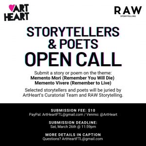 Call to Storytellers and Poets: Memento Mori/Memento Vivere