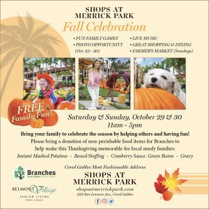 Shops at Merrick Park’s Fall Celebration and Food Drive to Benefit Branches Nonprofit
