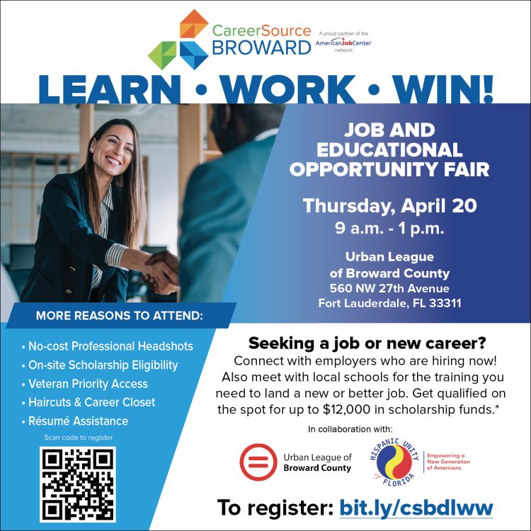 CareerSource Broward’s “Learn. Work. Win.” Job and Educational Opportunity Fair