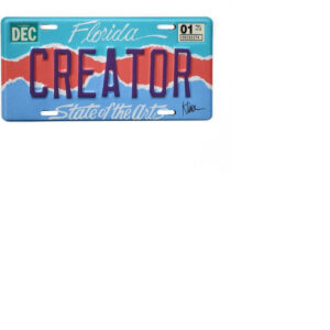 State of the Arts license plate in Florida reads CREATOR